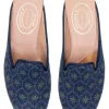 Bath Navy Needlepoint Mule (Women)
