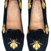 Bee Black Needlepoint Slipper (Women)
