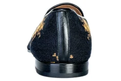 Bee Black Needlepoint Slipper (Men)