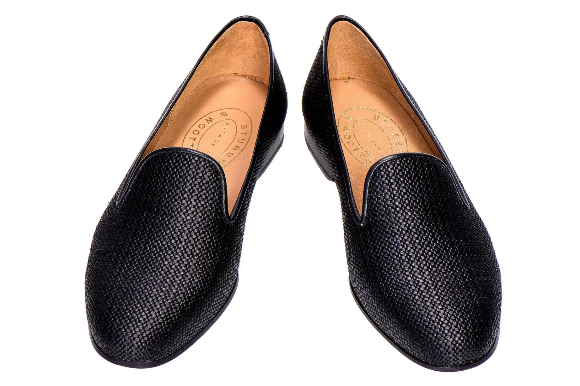 Black Raffia Slipper (Wide)