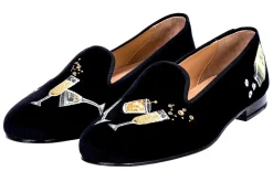 Celebrate Black Velvet Slipper (Wide)