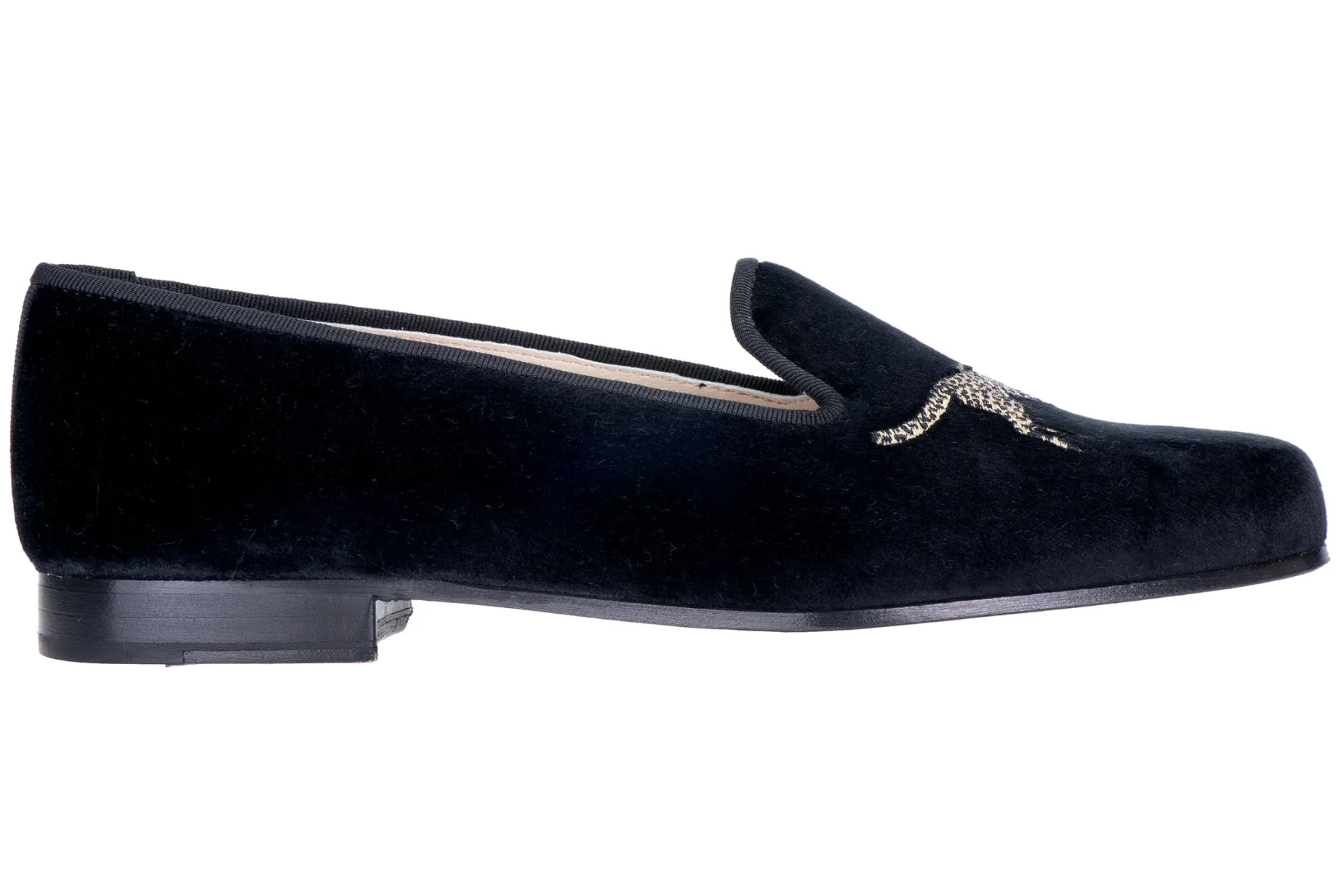 Cheetah Black Velvet Slipper (Women)