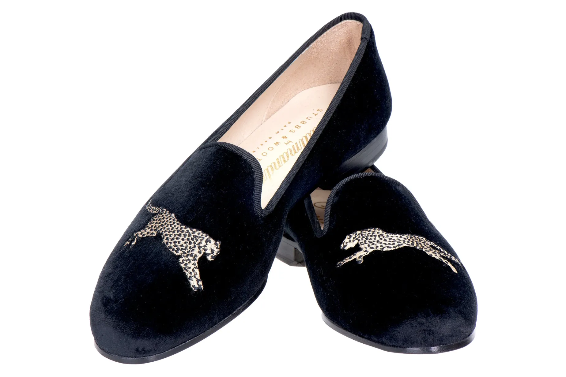 Cheetah Black Velvet Slipper (Men)