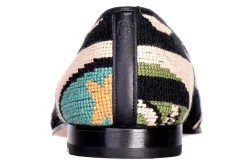 Crest Black Needlepoint Slipper (Men)