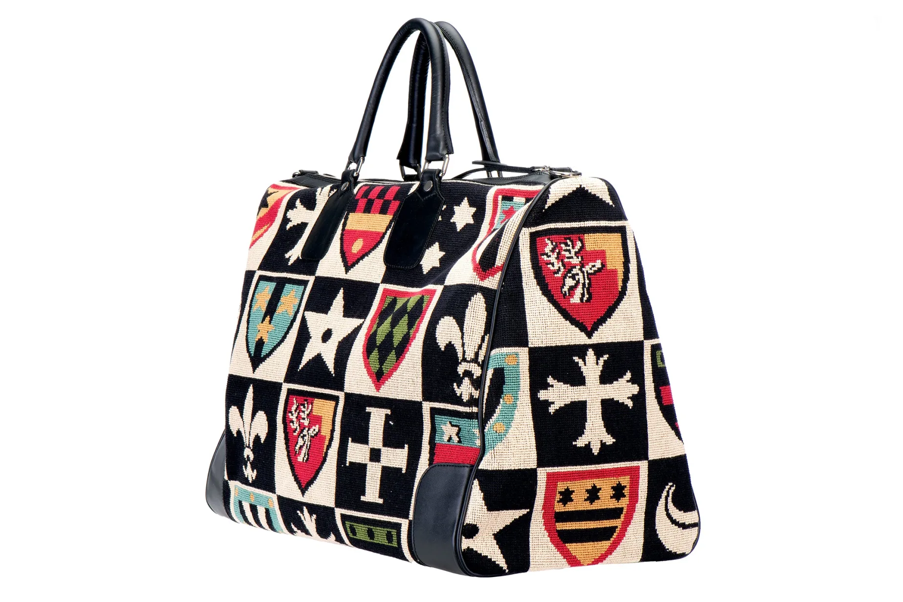 Crest Black Needlepoint Weekender