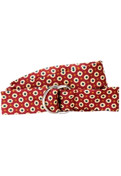 Medallion Cranberry Silk Belt