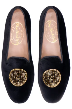 Metropolis Gold Velvet Slipper (Men)