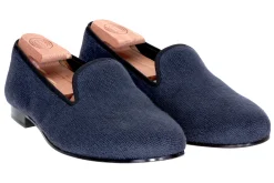 Navy Needlepoint Slipper (Men)