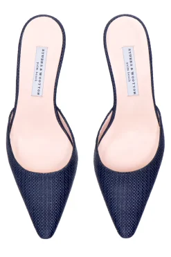 Navy Raffia Greta