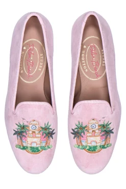 PB Clocktower Champagne Velvet Slipper (Women)