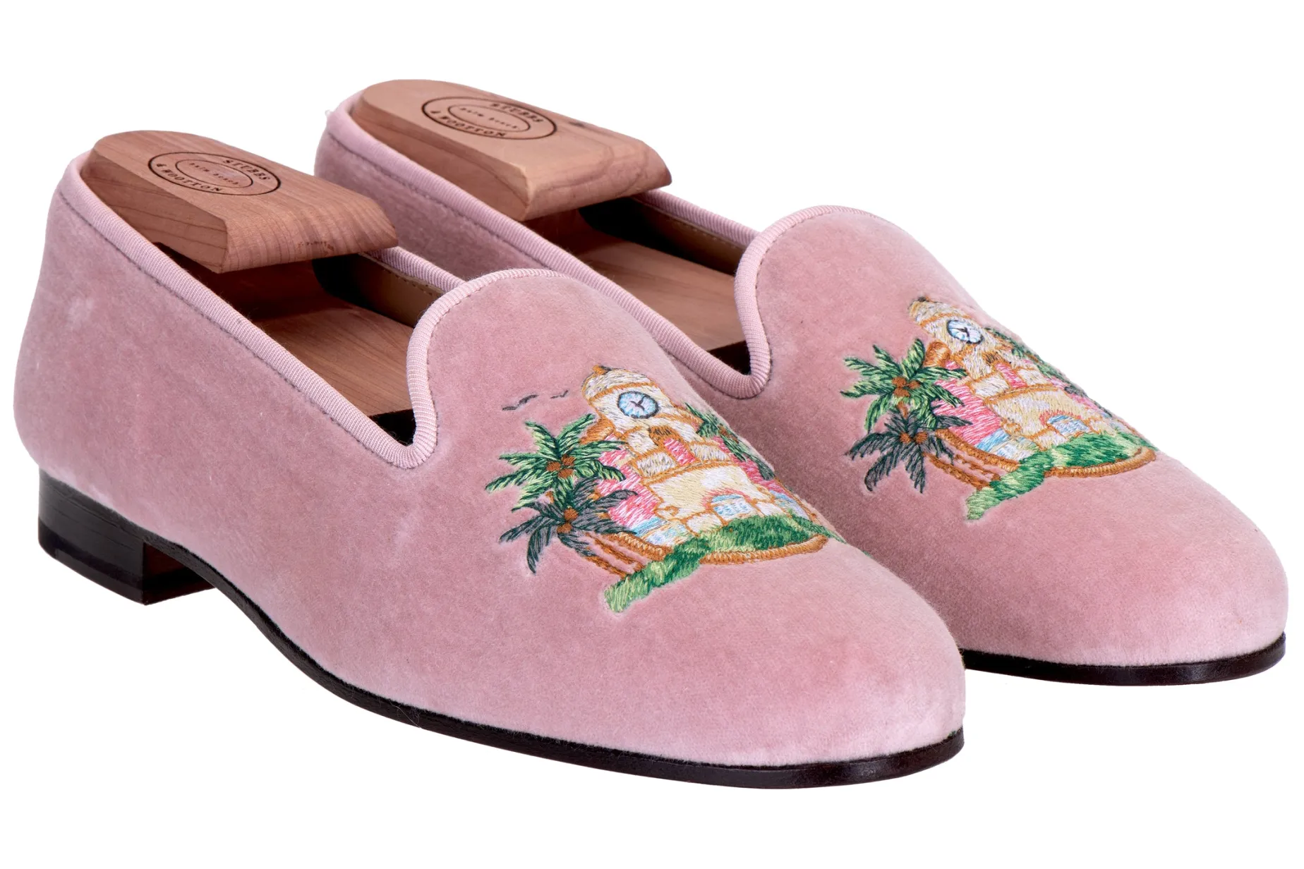 PB Clocktower Champagne Velvet Slipper (Women)