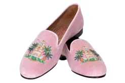 PB Clocktower Champagne Velvet Slipper (Women)