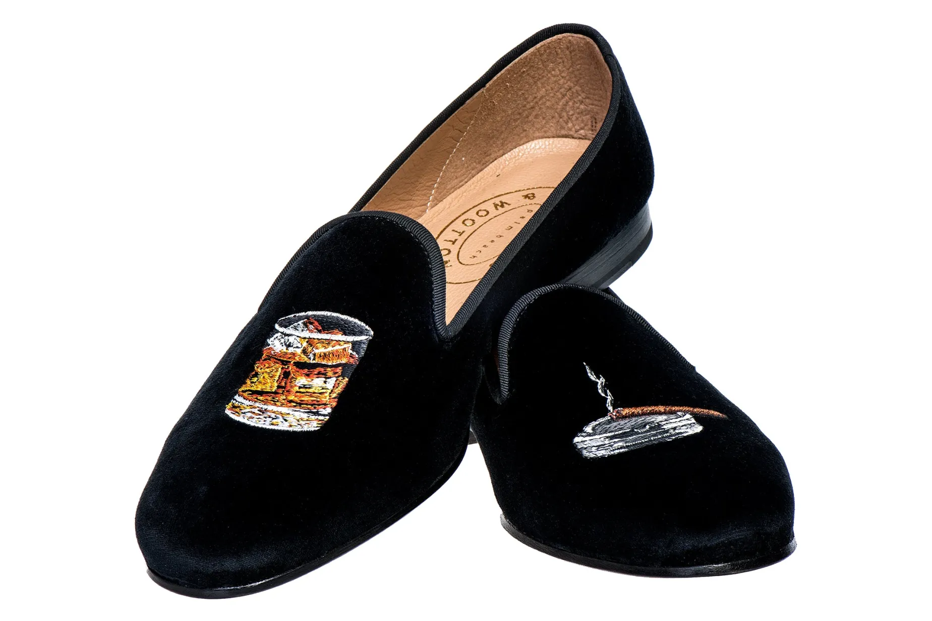 Scotch Black Velvet Slipper (Wide)