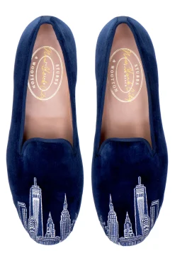 Skyline Navy Velvet Slipper (Men)