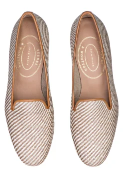 Straw Cream Raffia Slipper (Men)