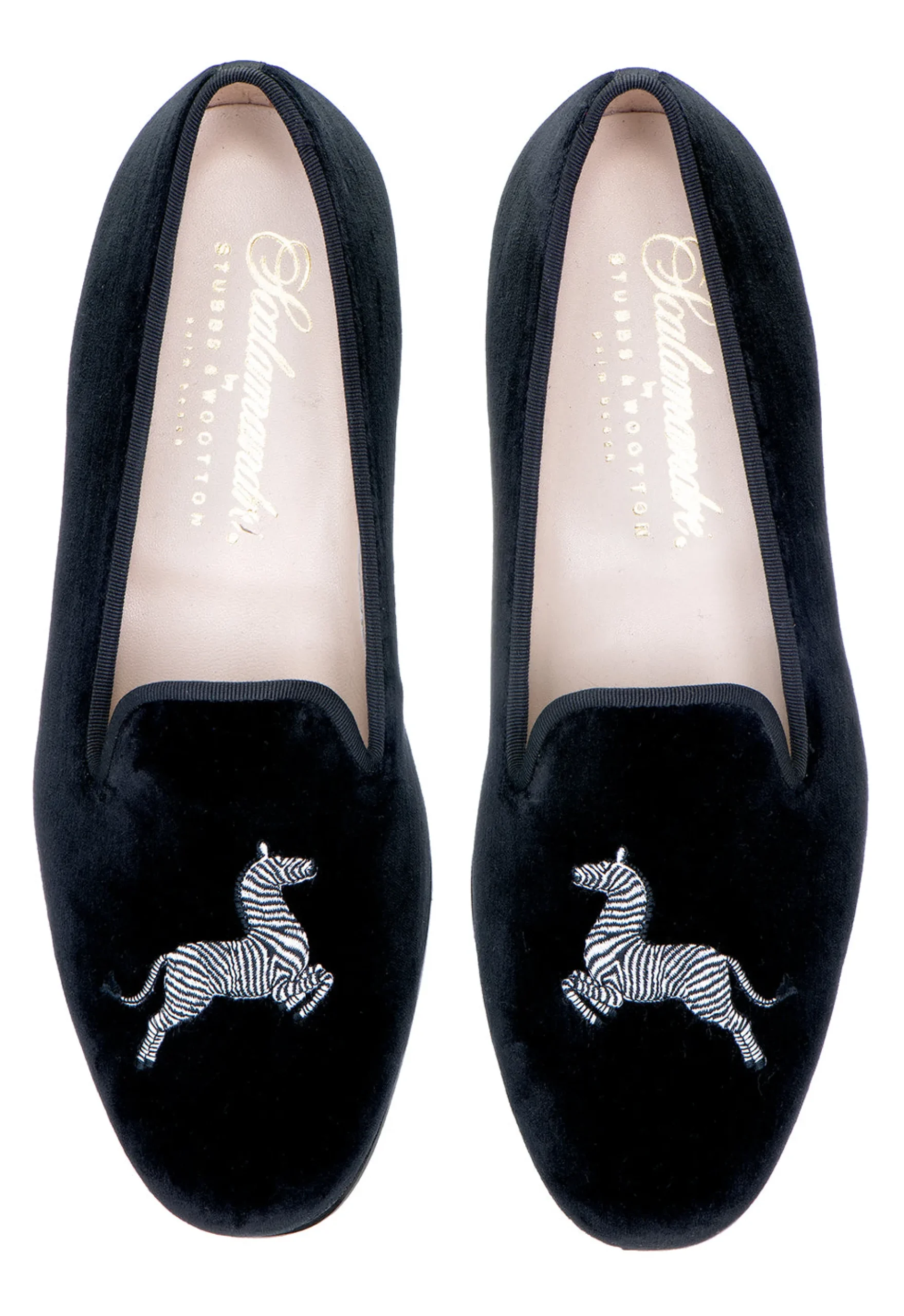 Zebra Black Velvet Slipper (Women)