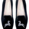 Zebra Black Velvet Slipper (Men)