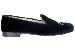 Zebra Black Velvet Slipper (Men)
