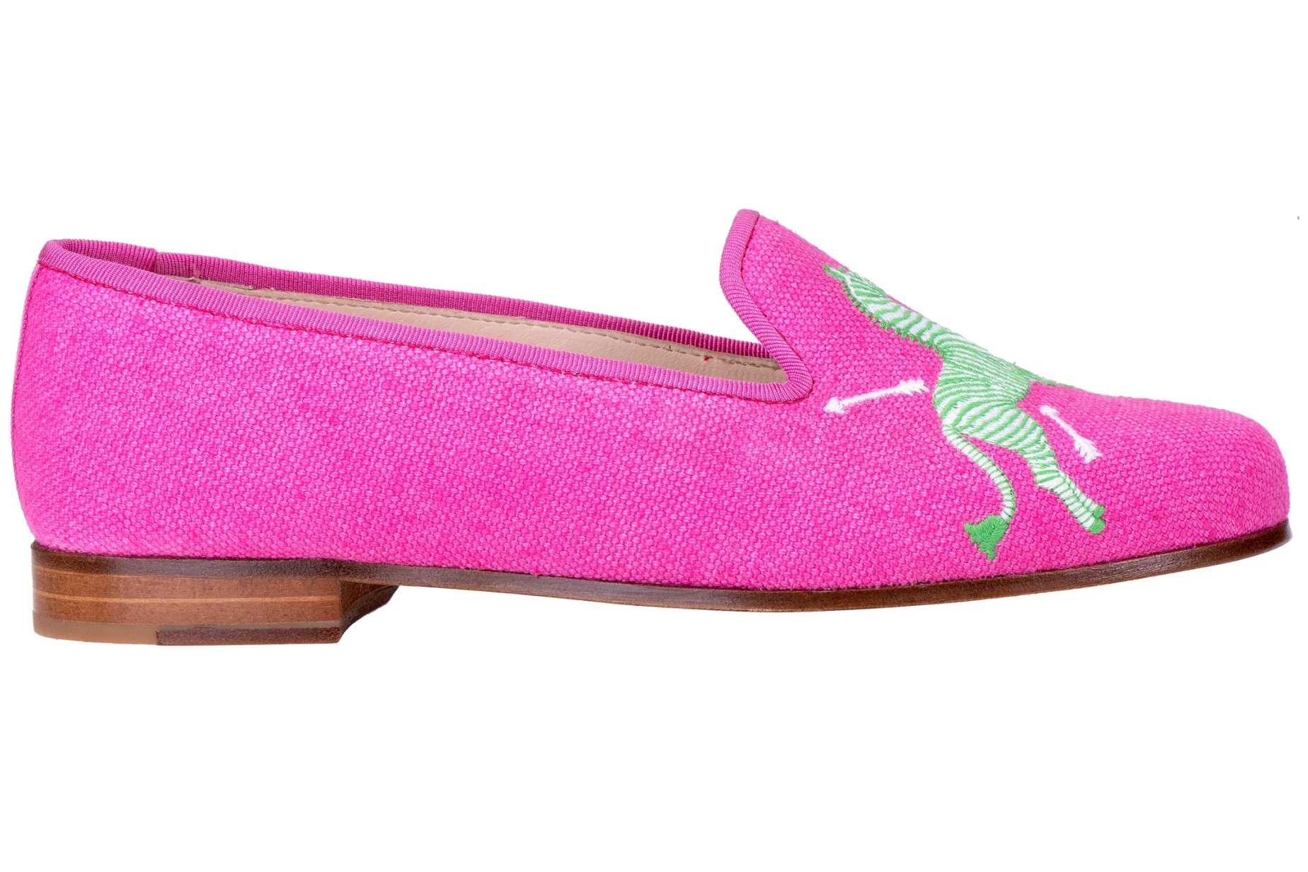 Zebras Fuchsia Linen Slipper (Women)